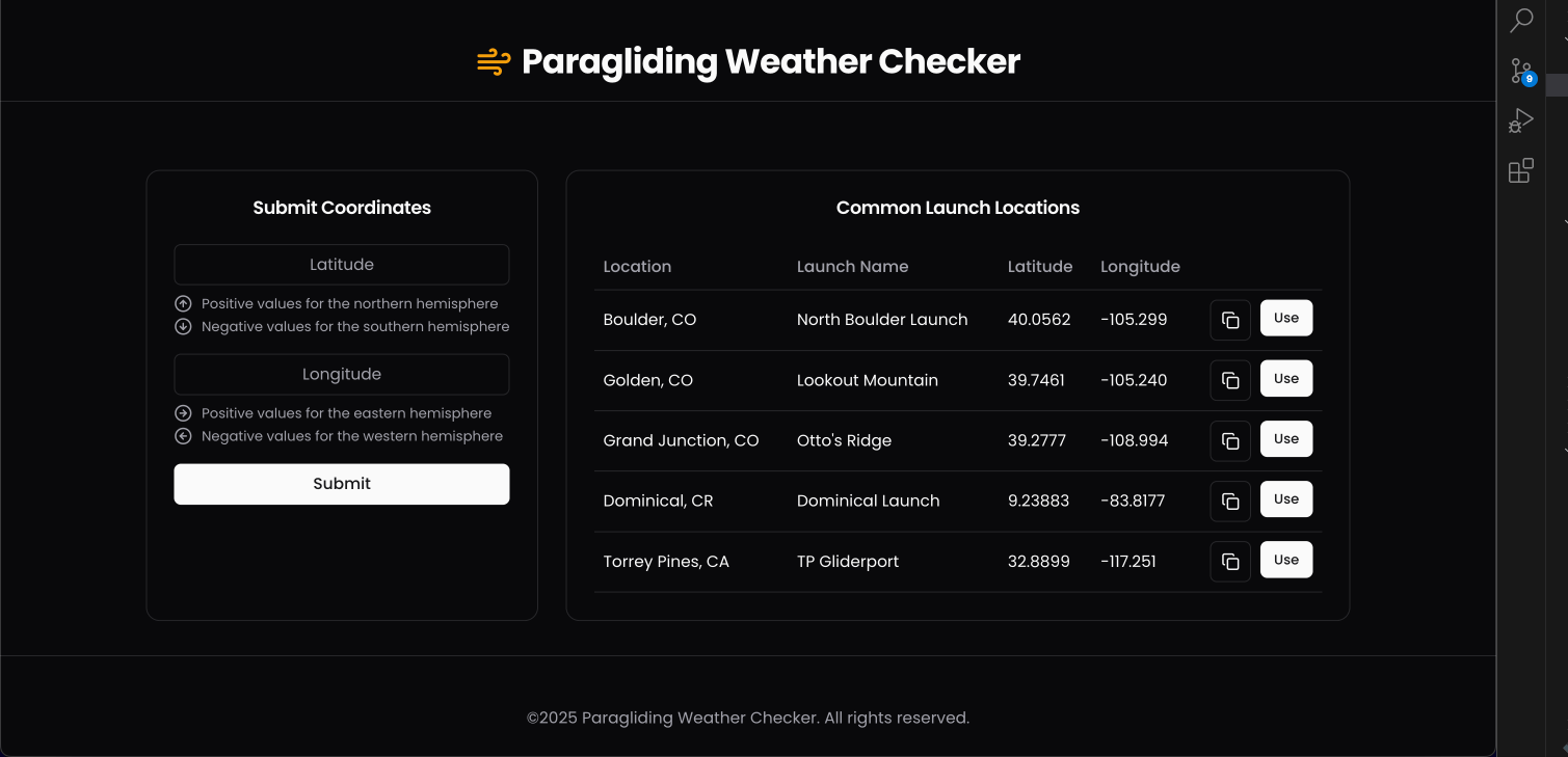 Paragliding Weather Checker